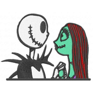 Jack Skellington plus Sally embroidery design - Embroidery Design