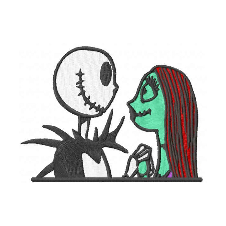 Jack Skellington plus Sally embroidery design - Embroidery Design