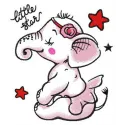 Little elephant star embroidery design featuring a cute elephant motif surrounded by stars, ideal for various projects.