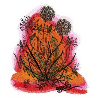 Dandelions in the evening embroidery design - Embroidery Design