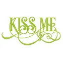 Kiss me embroidery design featuring elegant text, ideal for romantic gifts on t-shirts and pillows.