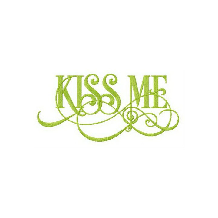 Kiss me embroidery design - Embroidery Design