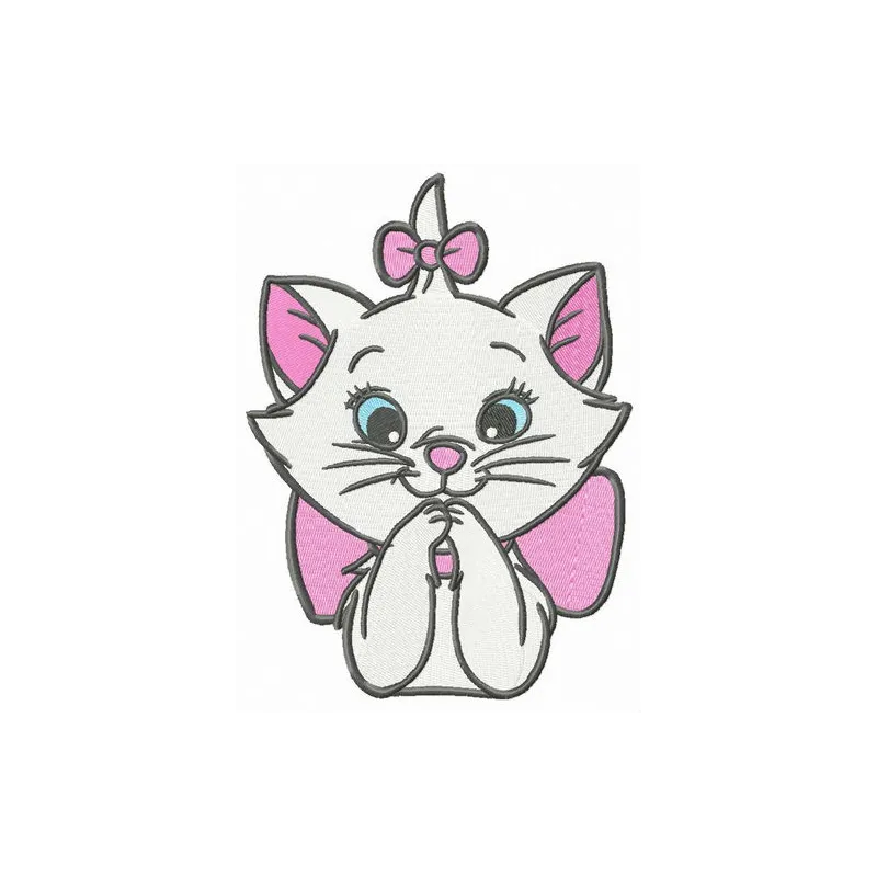 Astonished Marie embroidery design from the Aristocats collection showcasing a charming feline motif.