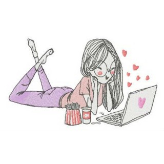 Night chat embroidery design - Embroidery Design