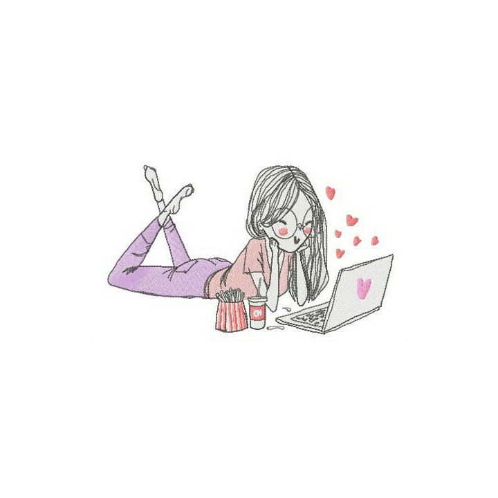 Night chat embroidery design - Embroidery Design