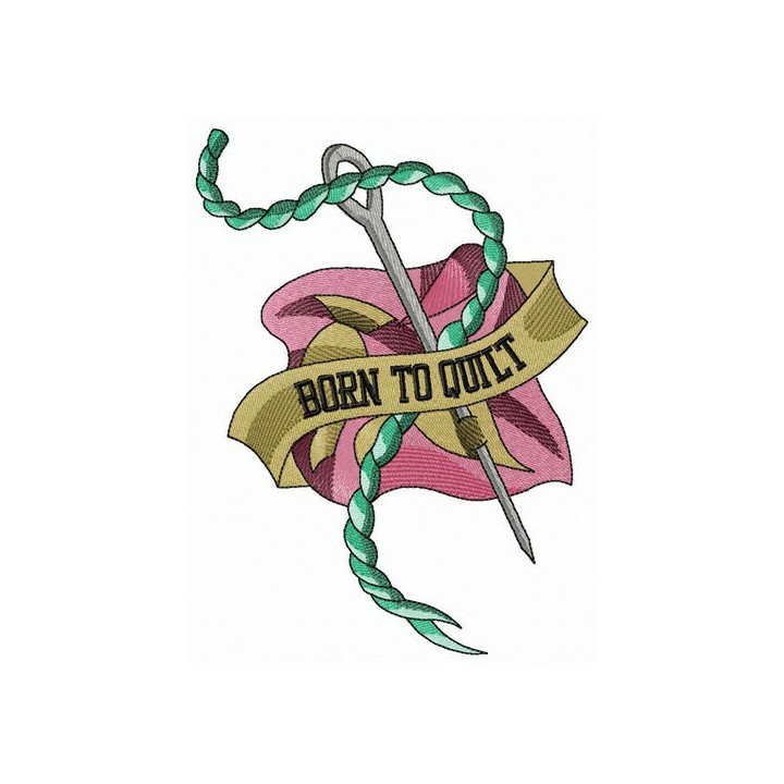 Born to quilt embroidery design - Embroidery Design