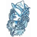 Mary Poppins embroidery design featuring whimsical elements for girls and women, ideal for jackets and bags.