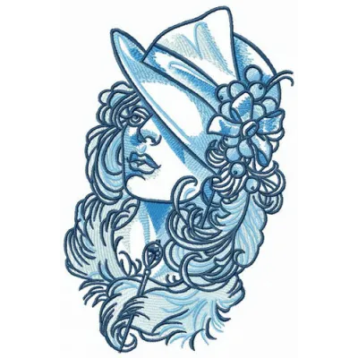 Mary Poppins embroidery design featuring whimsical elements for girls and women, ideal for jackets and bags.
