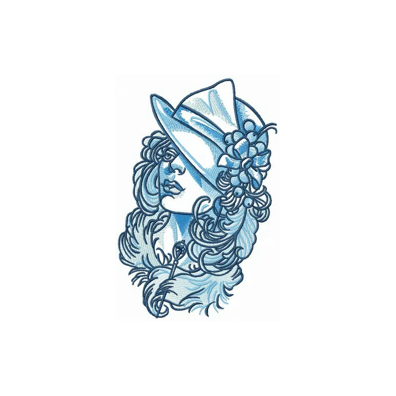 Mary Poppins embroidery design featuring whimsical elements for girls and women, ideal for jackets and bags.
