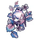 Songbird embroidery design showcasing a colorful bird motif, perfect for embellishing t-shirts and tote bags.