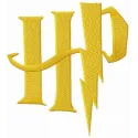 Embroidery design featuring the iconic Harry Potter logo, ideal for stitching on t-shirts and tote bags.