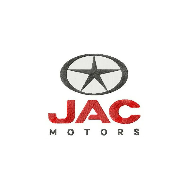 JAC Motors logo embroidery design showcasing intricate stitching patterns for auto and moto enthusiasts.