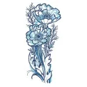Flowering poppies embroidery design showcasing vibrant floral motifs for creative stitching projects.