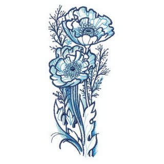 Flowering poppies embroidery design - Embroidery Design