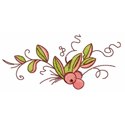 Cranberry embroidery design featuring beautiful floral motifs, ideal for personalizing various fabric items.