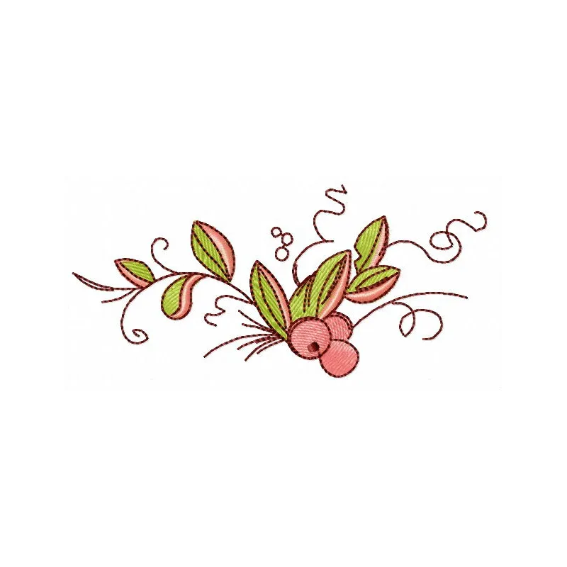 Cranberry embroidery design featuring beautiful floral motifs, ideal for personalizing various fabric items.