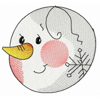 Snowman's head embroidery design - Embroidery Design