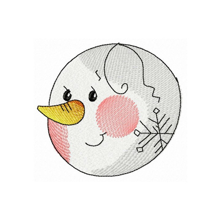 Snowman's head embroidery design - Embroidery Design