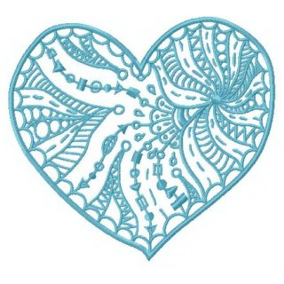 Funny web on heart embroidery design - Embroidery Design