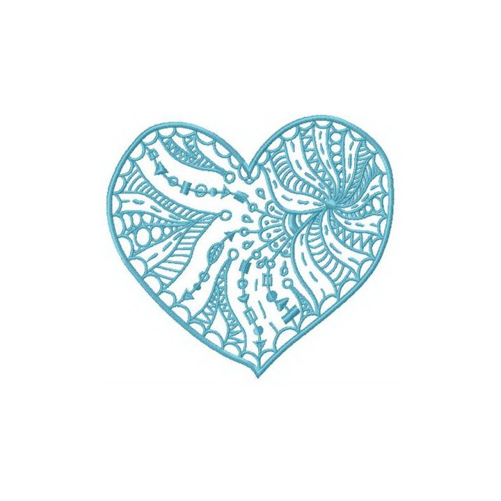 Funny web on heart embroidery design - Embroidery Design