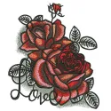 I love roses embroidery design featuring a beautiful floral motif, ideal for embellishing apparel or home decor.
