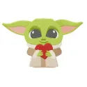 Embroidery design featuring Yoda holding a Valentine card, perfect for crafting on t-shirts and tote bags.