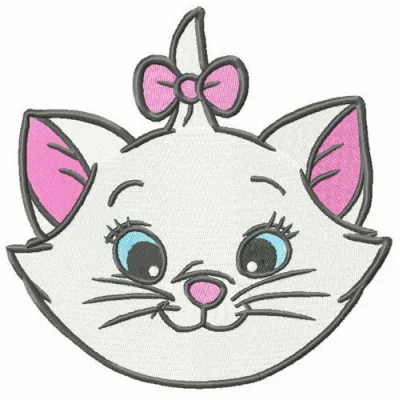 Kitty Marie embroidery design preview from the Aristocats collection, showcasing a charming feline motif.