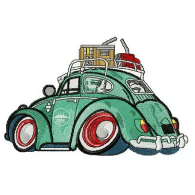 Travelers embroidery design featuring various cars, ideal for adding charm to apparel and accessories.