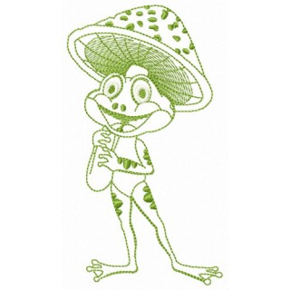 Athletic frog embroidery design - Embroidery Design