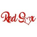 Heart Red Sox embroidery design featuring a stitched motif perfect for baseball-themed apparel and accessories.
