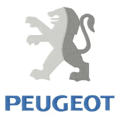 Peugeot alternative logo embroidery design preview showcasing intricate stitching patterns for creative projects.