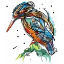 Bright birdie embroidery design featuring a colorful bird motif, perfect for embellishing clothing and home decor.