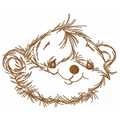 Pretty teddy bear embroidery design featuring a cute bear motif, ideal for stitching on baby onesies and blankets.