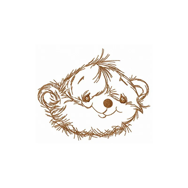 Pretty teddy bear embroidery design featuring a cute bear motif, ideal for stitching on baby onesies and blankets.