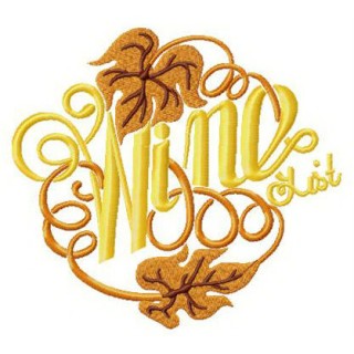 Wine list embroidery design - Embroidery Design