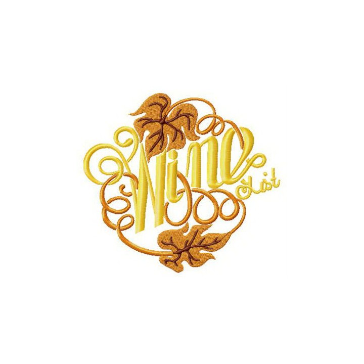 Wine list embroidery design - Embroidery Design