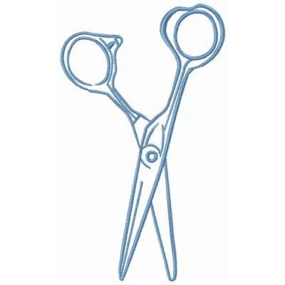 Scissors embroidery design featuring intricate details, perfect for FSL projects and decorative stitching.