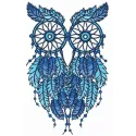 Owl dreamcatcher embroidery design featuring intricate feathers and details for creative stitching projects.