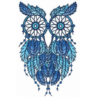 Owl dreamcatcher embroidery design - Embroidery Design