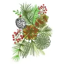 Preview of the Coniferous Bouquet embroidery design featuring lush floral motifs for creative stitching projects.