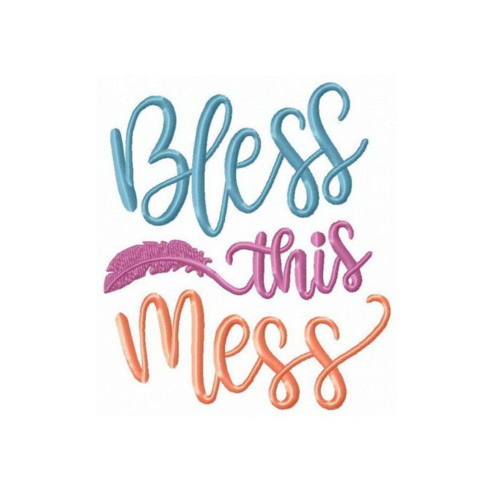 Bless this mess embroidery design - Embroidery Design