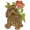 Cocker Spaniel puppy embroidery design showcasing a cute, stitched motif perfect for dog lovers.