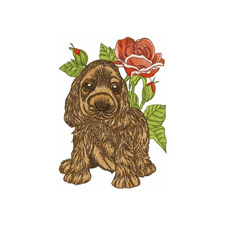 Cocker Spaniel puppy embroidery design - Embroidery Design