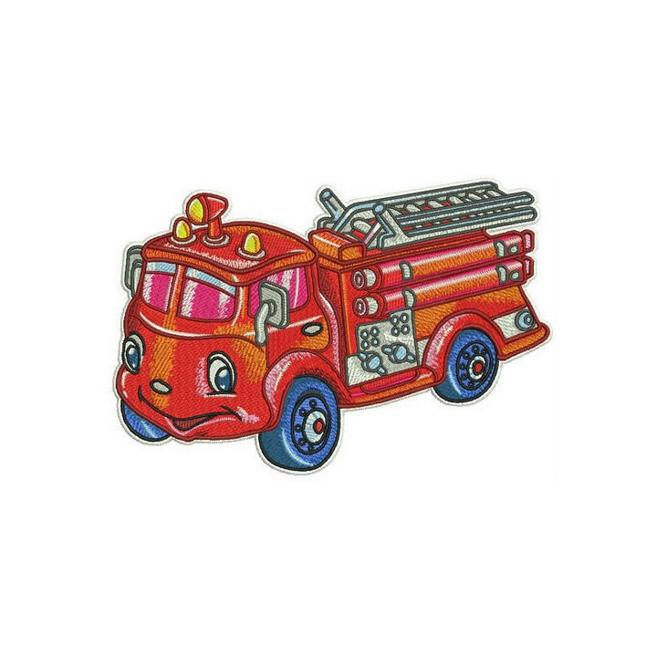 Fire engine embroidery design - Embroidery Design