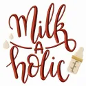 Milkaholic embroidery design showcasing a fun quote, perfect for stitching on t-shirts and tote bags.