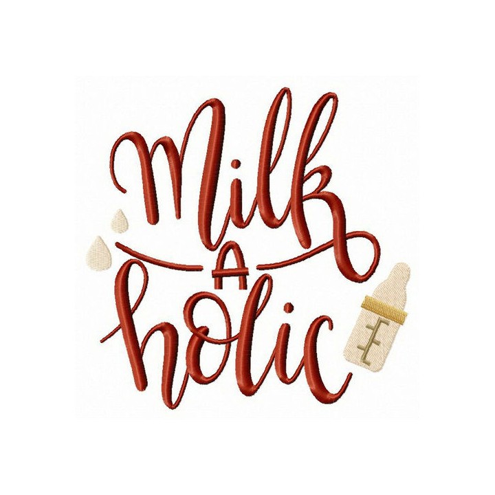 Milkaholic embroidery design - Embroidery Design