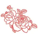 Preview of two fresh roses embroidery design showcasing intricate floral details for stitching on various fabrics.