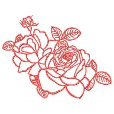 Preview of two fresh roses embroidery design showcasing intricate floral details for stitching on various fabrics.