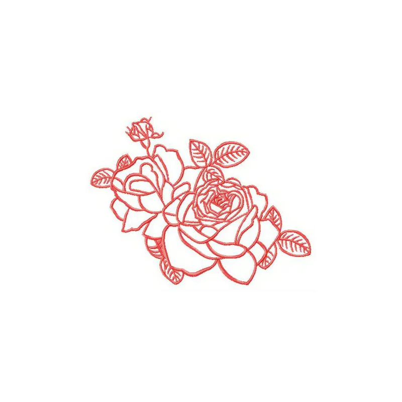 Preview of two fresh roses embroidery design showcasing intricate floral details for stitching on various fabrics.