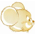 Embroidery design of a laboratory mouse, showcasing intricate stitching patterns for animal lovers.